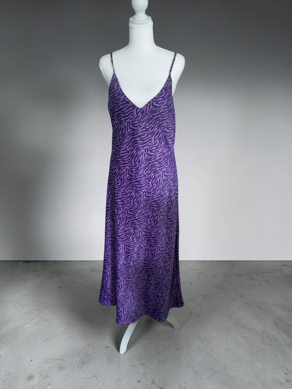 ENA PELLY Purple Silky Maxi Slip Dress Size AUS 12 / US 8